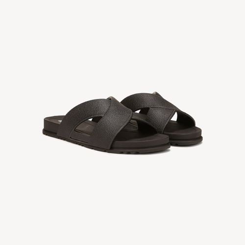 Sun Dreamer Slide Sandal Black Faux Leather DRSCH