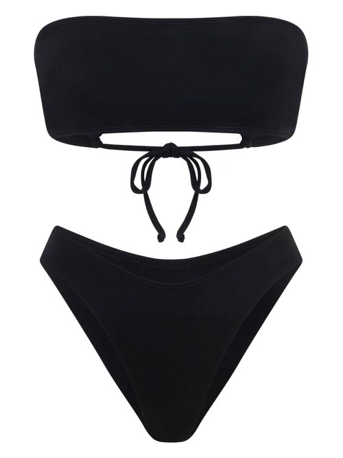 Bandeau bikini top - Black