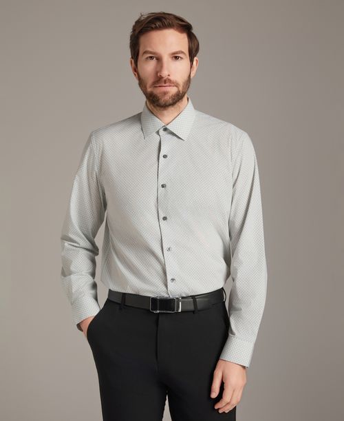 Men's Regular Fit Micro Dot Dress Shirt, Macy's Exclusive - Light Gray
