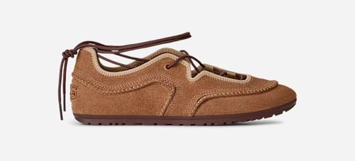 ® Women's Quill Ballet Sneaker Suede Shoes in Chestnut/Sand