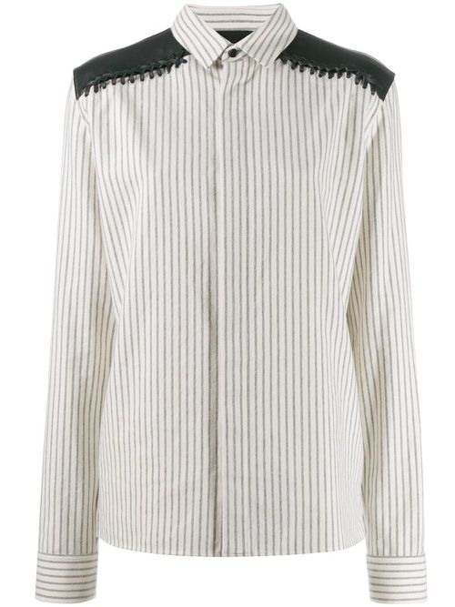 Long sleeve striped shirt - White