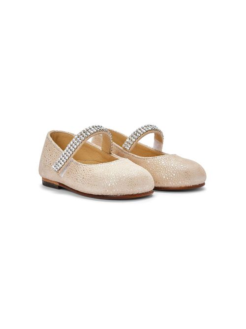 Crystal-embellished ballerina shoes - Neutrals