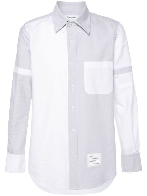 Adjustable-armbands two-tone shirt - Grey