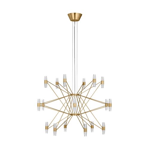 Natural Brass LED Chandelier from the Lassell Collection