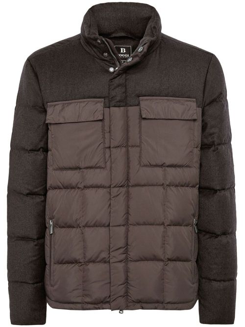 Panelled tech bomber jacket - Brown