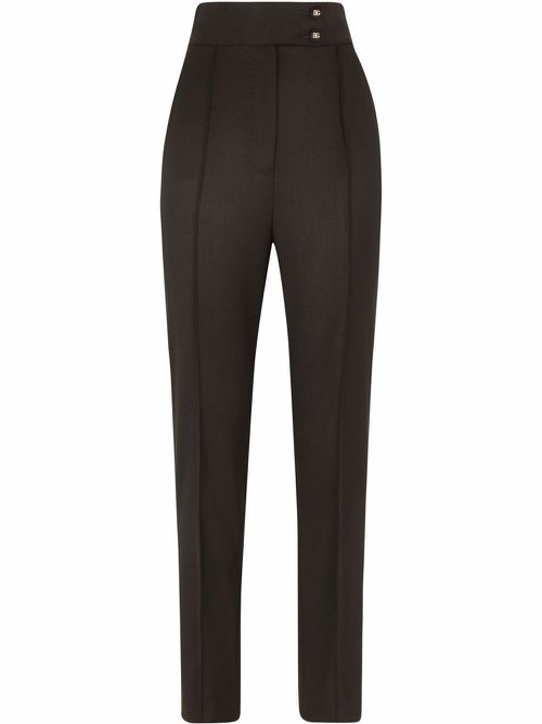 High-waist tailored trousers - Black