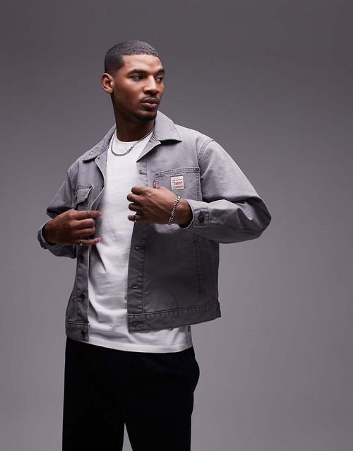 Workwear capsule sunrise trucker jacket canvas in grey