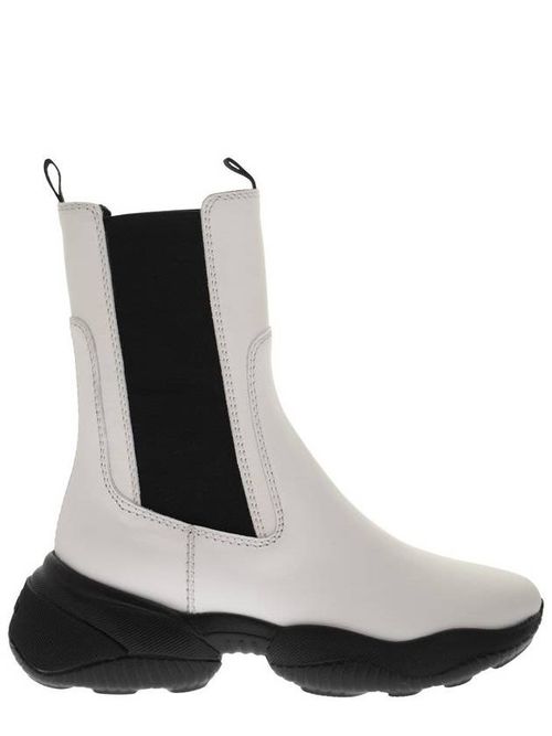 Mid-calf leather boots - White
