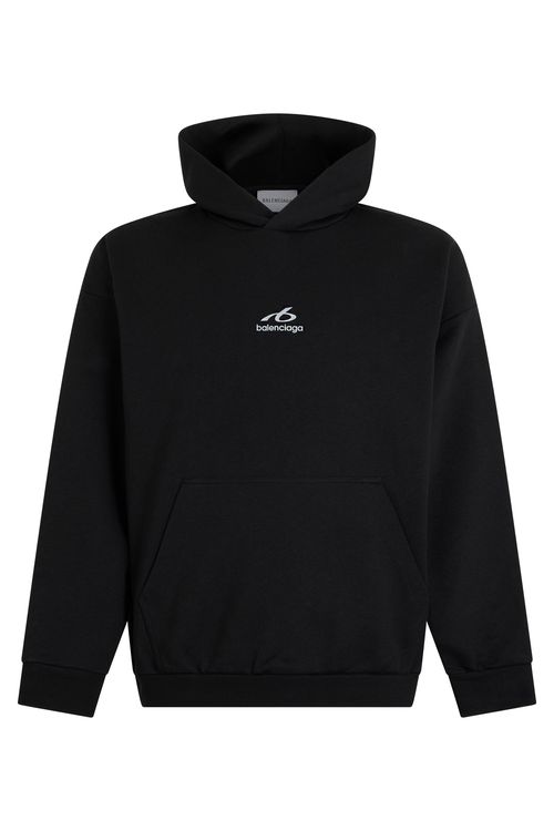 Cotton Hooded Sweatshirt with Logo Print