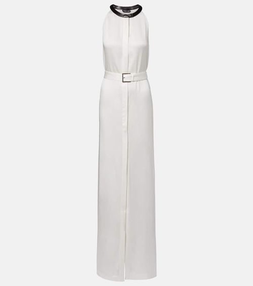Crêpe satin maxi dress