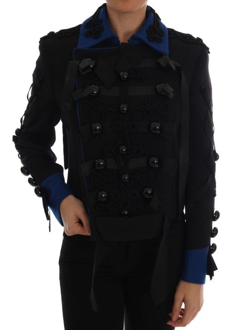 Wool Double-Breasted Trench Jacket — Black