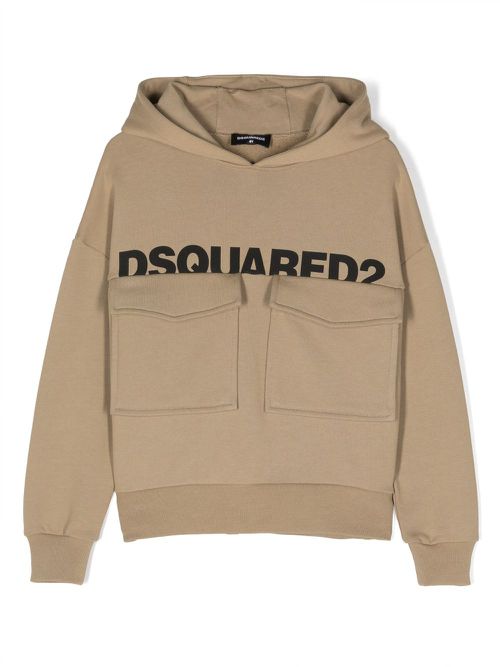 Logo-print cotton hoodie - Neutrals