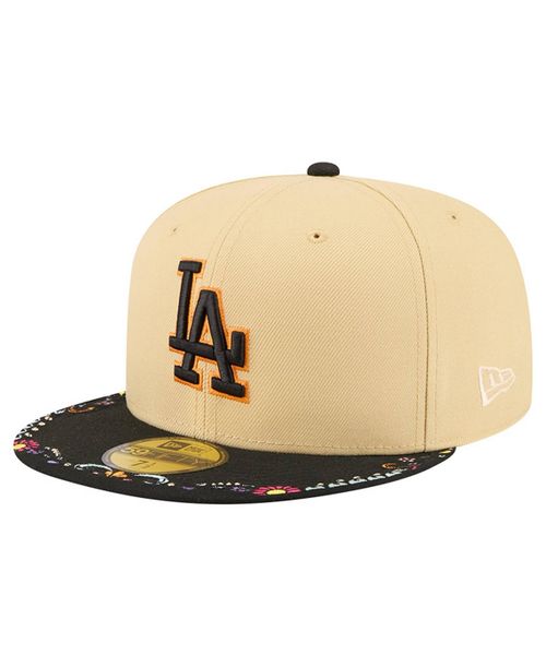 Men's Light Beige Los Angeles Dodgers Two-Tone Embroidered Visor 59FIFTY Fitted Hat - Light Beige