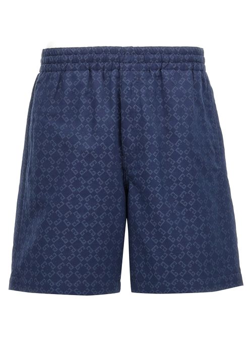 Monogram Jacquard Bermuda Shorts — Blue