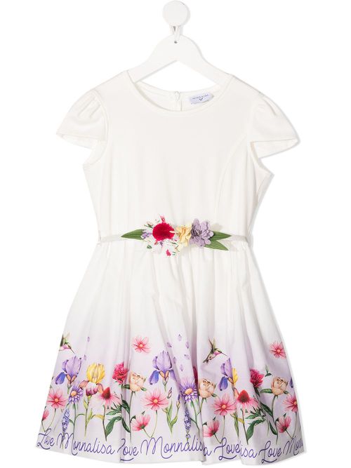 Appliqué detail floral print dress - Neutrals