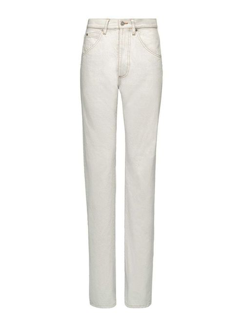 High-waisted straight-leg jeans
