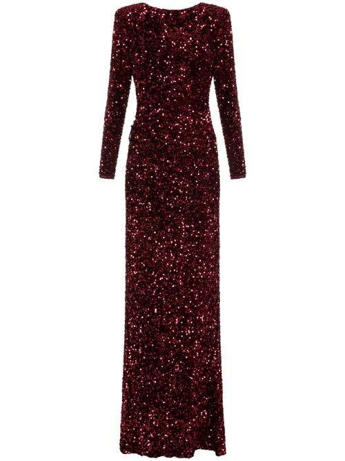 Sequin-embellished maxi dress - Red