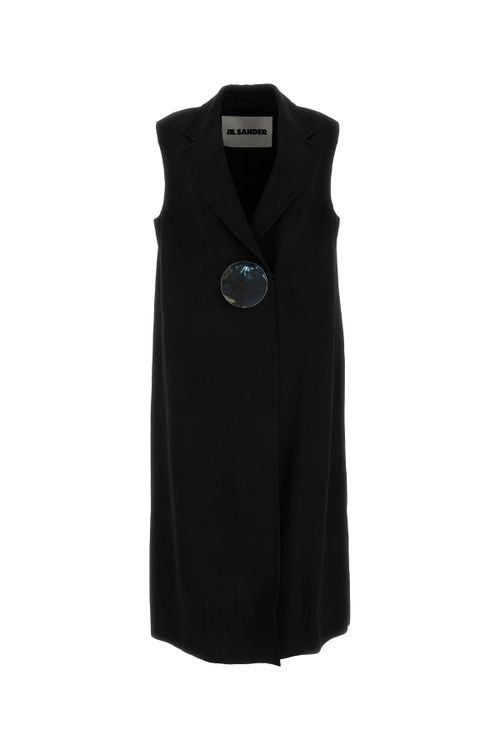 Viscose-Silk Trench Coat — Black