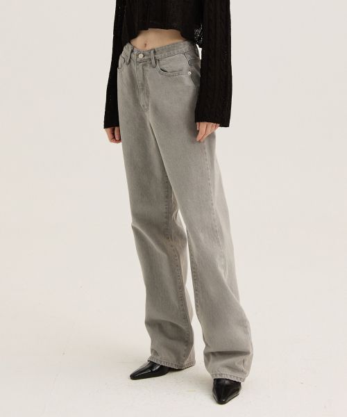 W50 Wide Denim Pants_White