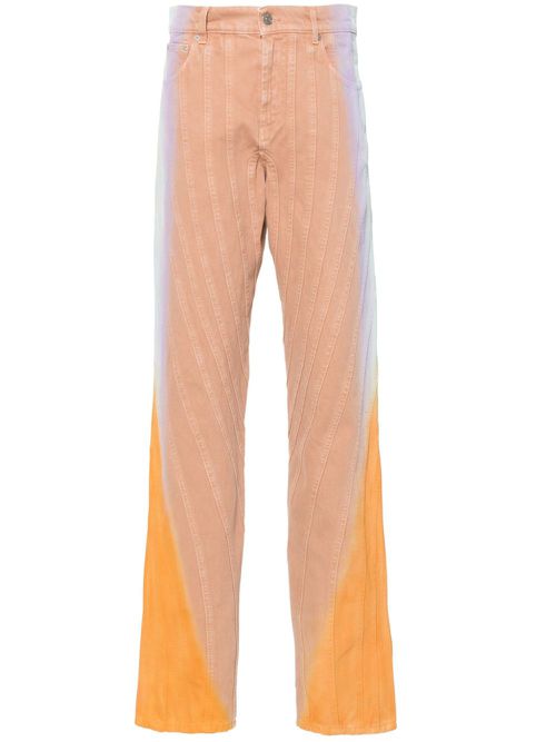 Gradient-effect spiral baggy jeans - Brown