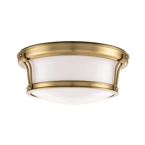 Newport 2-Light Ceiling Light in Aged Bra