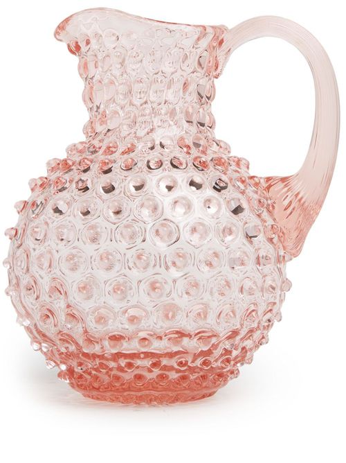 Hobnail glass jug - Pink