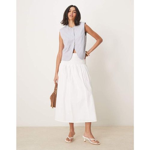 Nobody's Child Womens Thelma shirred waist boho midi skirt in white