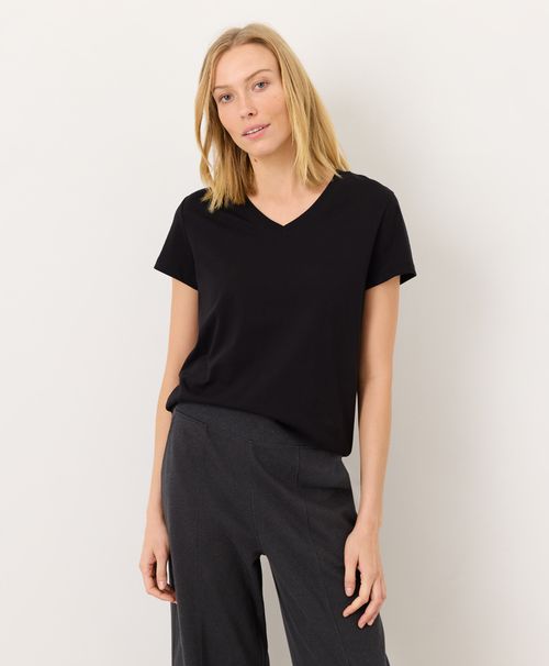 Women's Black Softspun Essential V-Neck Tee