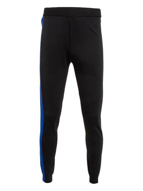 Side-stripe track pants - Black