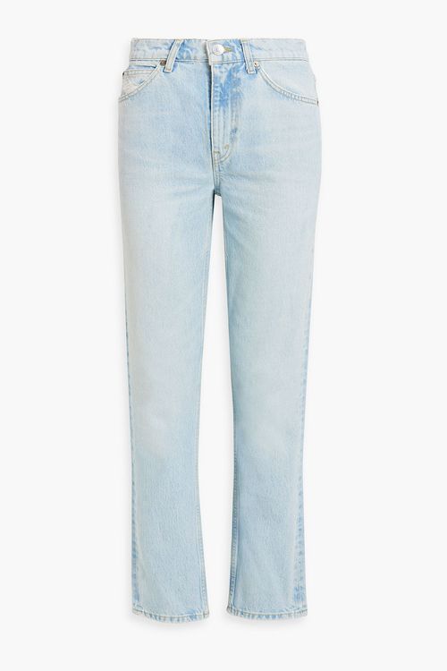 70s distressed high-rise straight-leg jeans - Blue - 25