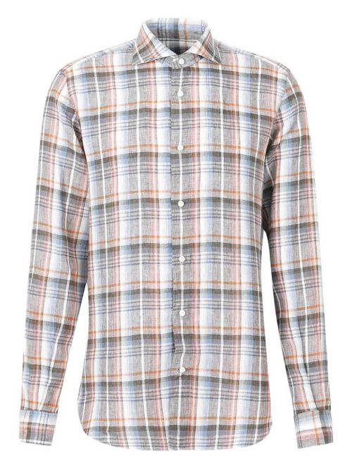 Vincenzo Di Ruggiero checked shirt - Orange