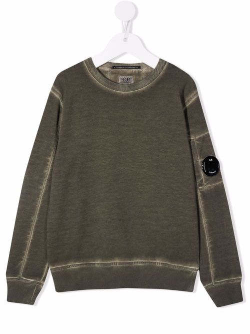 Lens-detail cotton sweatshirt - Green
