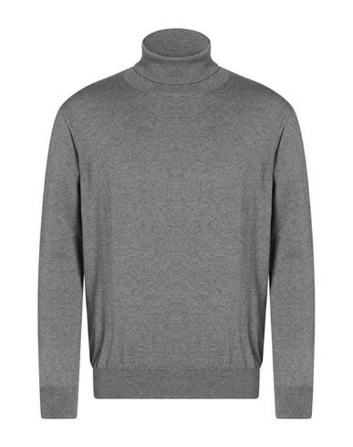 Man Turtleneck Grey Size XXXL Cotton, Merino Wool