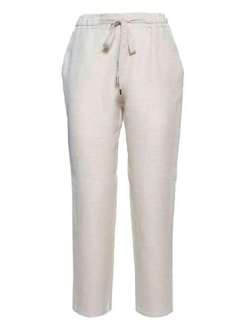Drawstring-waist trousers - White