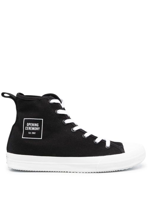 Box logo high-top sneakers - Black