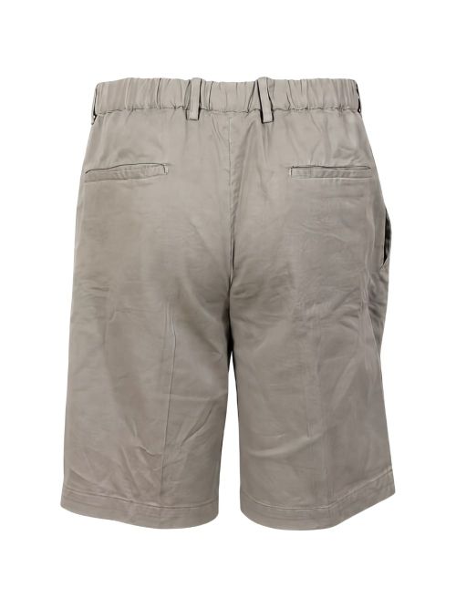 Devore Mud Grey Cotton Pleated Detail Short