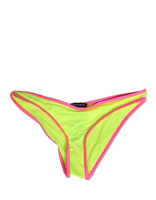 Nylon Color-Block Bikini Bottom — Yellow