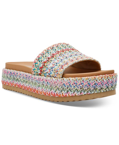Women's Scottie Raffia Flatform Sandals - Rainbow Raffia