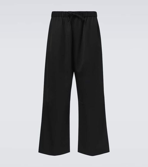 Crêpe satin wide-leg pants
