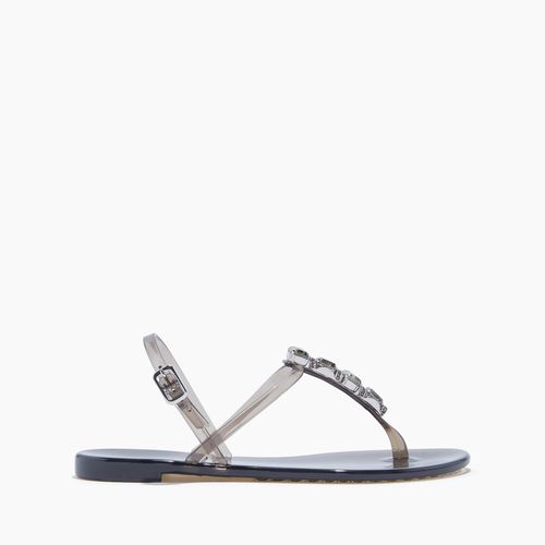 Jelly Jeweled Pvc Flat Sandals