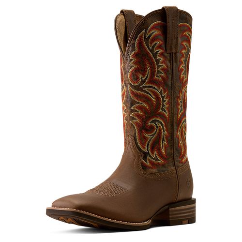 Men's Arrowrock Wide Square Toe Western Boots in Bronzed Mocha Tobacco Tan, D Medium Width, Size 7, by