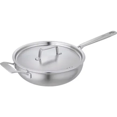 Kuhn Rikon Culinary Fiveply 28cm Uncoated Chef's Pan With Lid