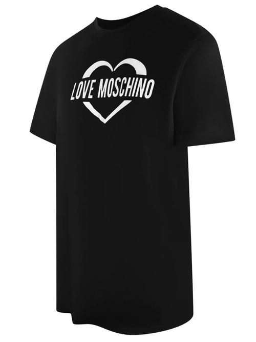 Love Moschino Iconic Heart Logo Black T-Shirt - Black