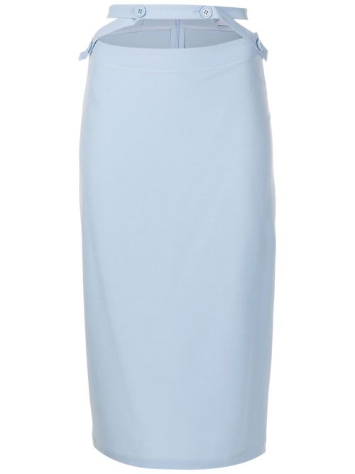 Cut-out pencil skirt - Blue
