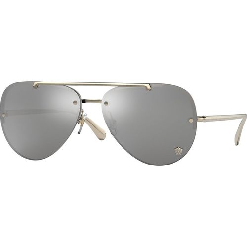 Versace Woman Versace VE2231 12526G Sunglasses Metal Gold Grey Pilot Mirrored Mirror