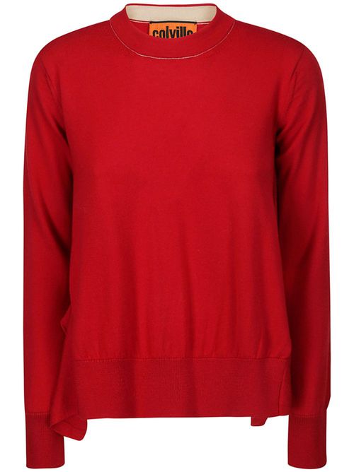 Round neck long sleeve jumper - Red