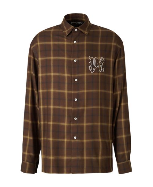 PA monogram-print checked shirt