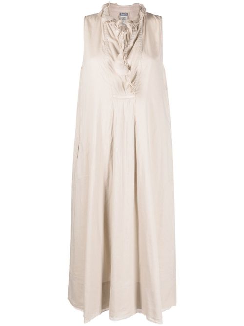 Frayed-edge sleeveless dress - Neutrals