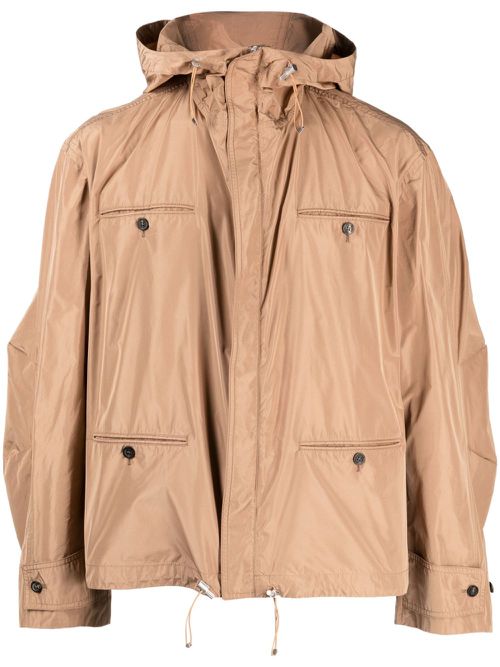 Pockets hooded jacket - Brown