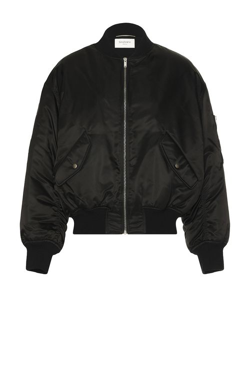 Saint Laurent Bomber in Black - Black. 46 also